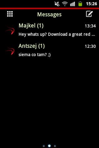 GO短信主題的紅色霓虹燈 GO SMS Theme Red