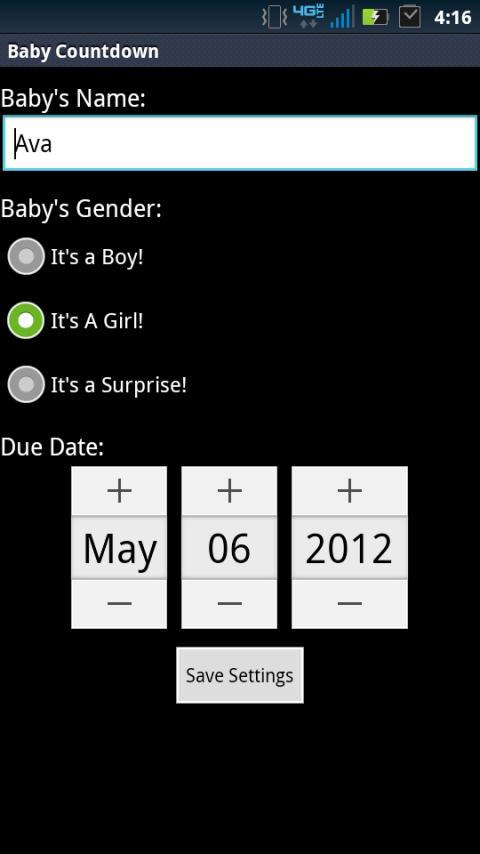 Baby Countdown Pro Screen 2