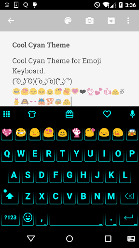 Neon Cyan - Emoji Keyboard