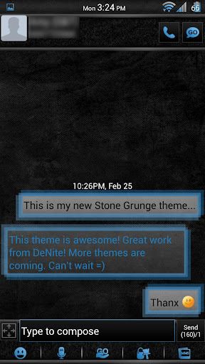 Stone Grunge Blue GoSMS Theme