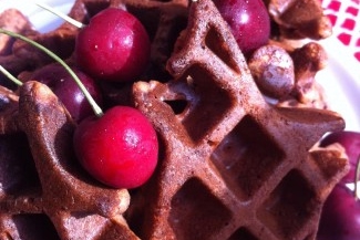 Cherry Chocolate Chip Pancakes (or Waffles)