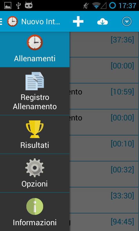 Screenshot dell'applicazione Android New Interval Timer