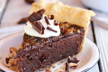 Fudge Browne and Chocolate Frangelico Crème Brûlée Pie