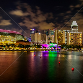 Esplanade by Night by Michael Pua - City,  Street & Park Skylines