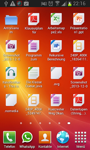 Files on Homescreen - Widget