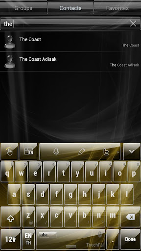 Theme TouchPal Glass Gold