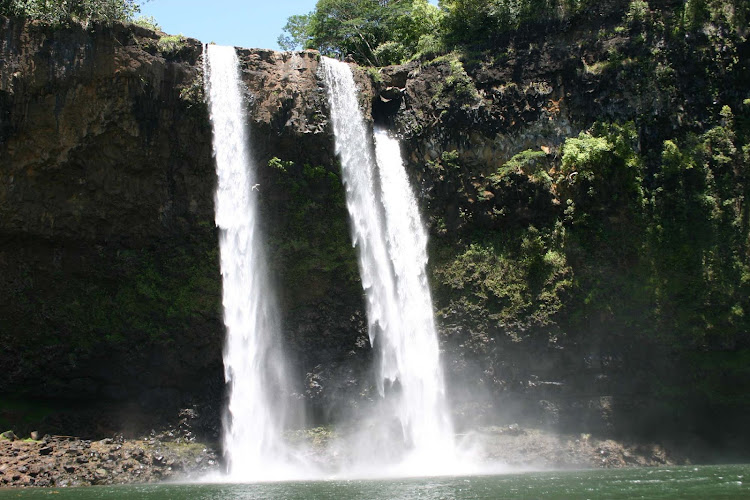 Bottom of Rainbow Falls in Hilo on the Big Island of Hawaii.