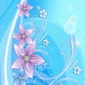 Azure Background Pink Flowers