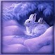 Rabbits Under Purple Snow Tree