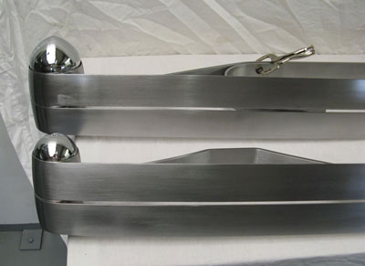 Front and rear 1930's Packard bumper blades with domes