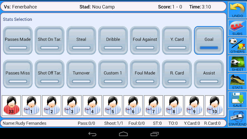 Pro Soccer Stats Screen 2