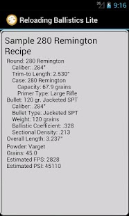Free Download 280 Remington Ballistics Data APK for PC