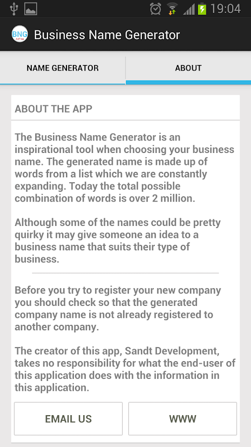 Business Name Generator Adfree Android Apps on Google Play