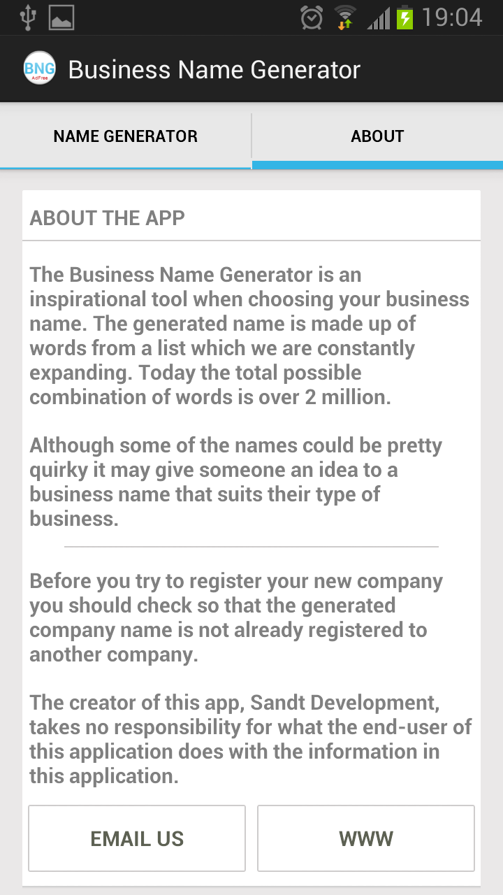 Business Name Generator Adfree Screen 3
