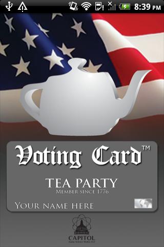 Voting Card Tea Party Politics