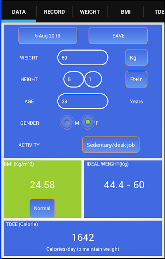 Weight and BMI recorder - PRO