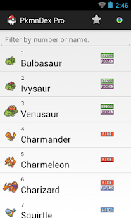 Android application PkmnDex Pro (+6ª gen.) screenshot