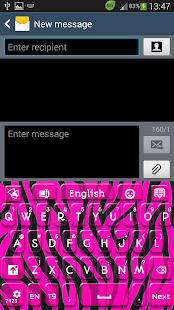 GO Keyboard Pink Zebra Screenshots 9