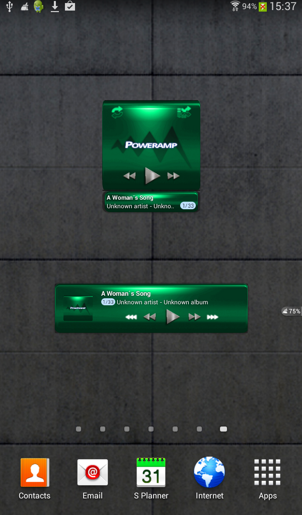 Poweramp widget MINT METAL Screen 2