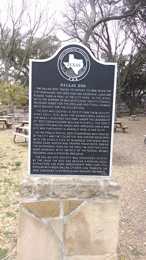 Dallas Zoo Historical Plaque