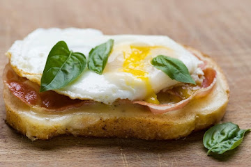 Grilled Provolone, Egg and Pancetta Sandwiches