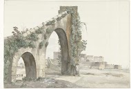 Gezicht op aquaduct en de stad Tarente