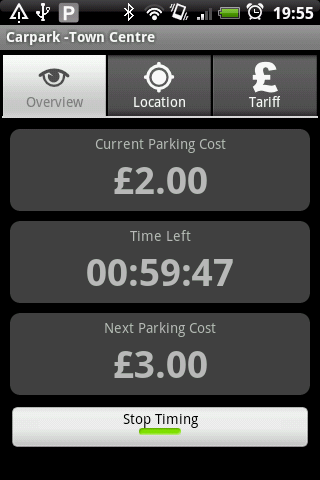Carpark Timer Screen 2