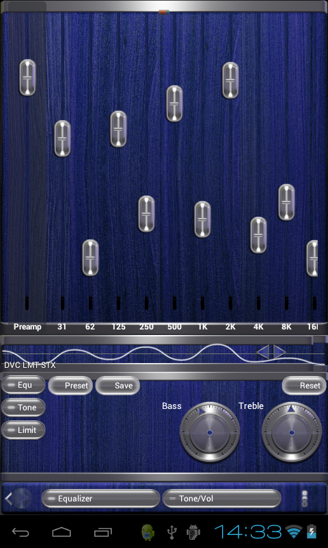 poweramp skin metal blue wood Screen 3