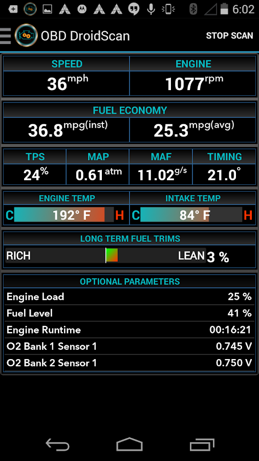 OBD DROIDSCAN PRO - screenshot