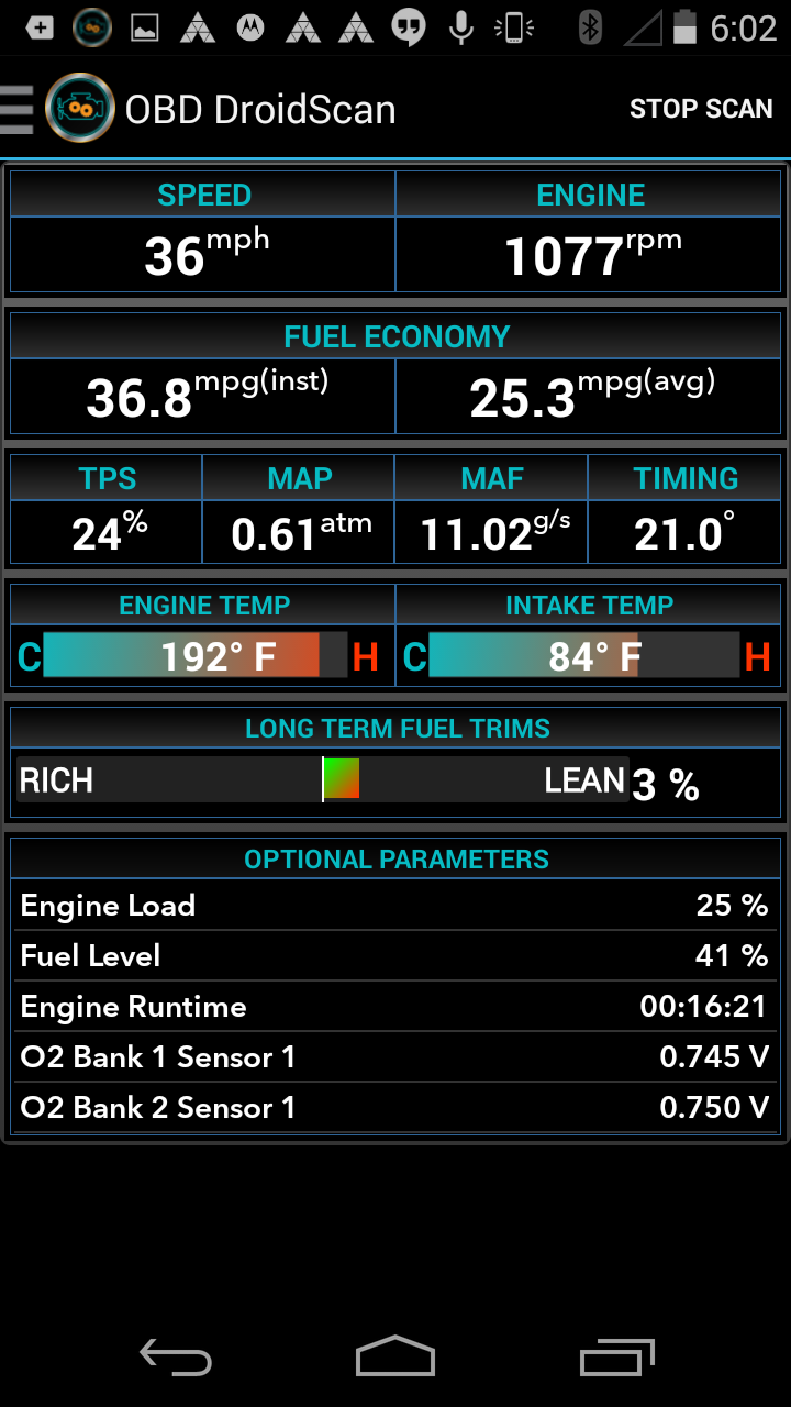 OBD DROIDSCAN PRO Screen 1