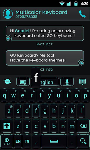 【免費個人化App】GO Keyboard Black Cyan Theme-APP點子