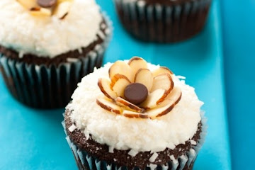 Chocolate Cupcakes with Coconut Frosting {Almond Joy Cupcakes}