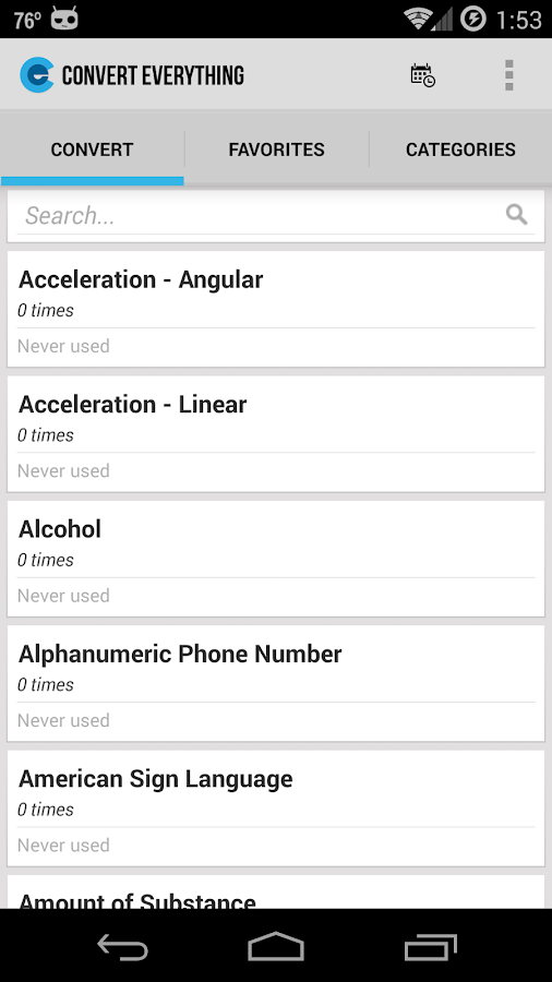 Convert Everything Pro - Units - screenshot