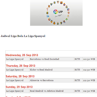 Jadwal TV Liga Bola Lengkap Screenshots 2