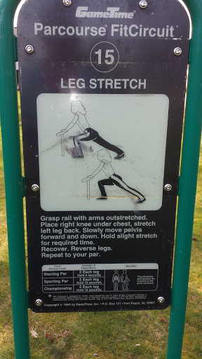 Parcourse Leg Stretch Sign
