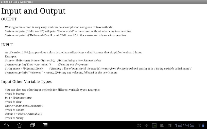 Beginning Java Programming Screen 2