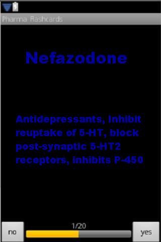 Pharmacology Flash Cards Screen 3
