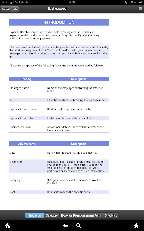 Android application Expense Receipt screenshort