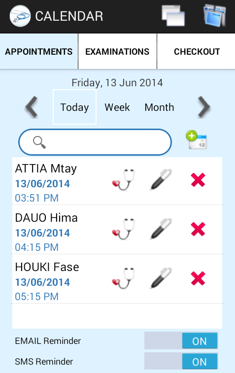 Doctor M Patient record Screen 3