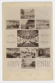 Fotomontage van gezichten in en op het Royal Hotel Durban te Zuid-Afrika