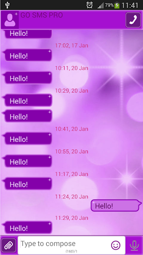 GO SMS Pro Purple Glow