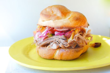 Pulled Pork Sandwiches with Stone Fruit Salsa