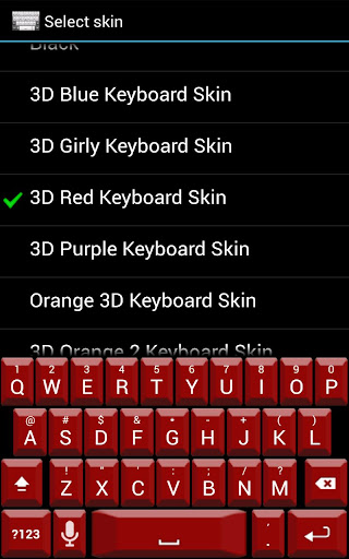 3D Red Keyboard Skin