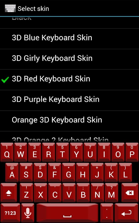 3D Red Keyboard Skinのおすすめ画像1