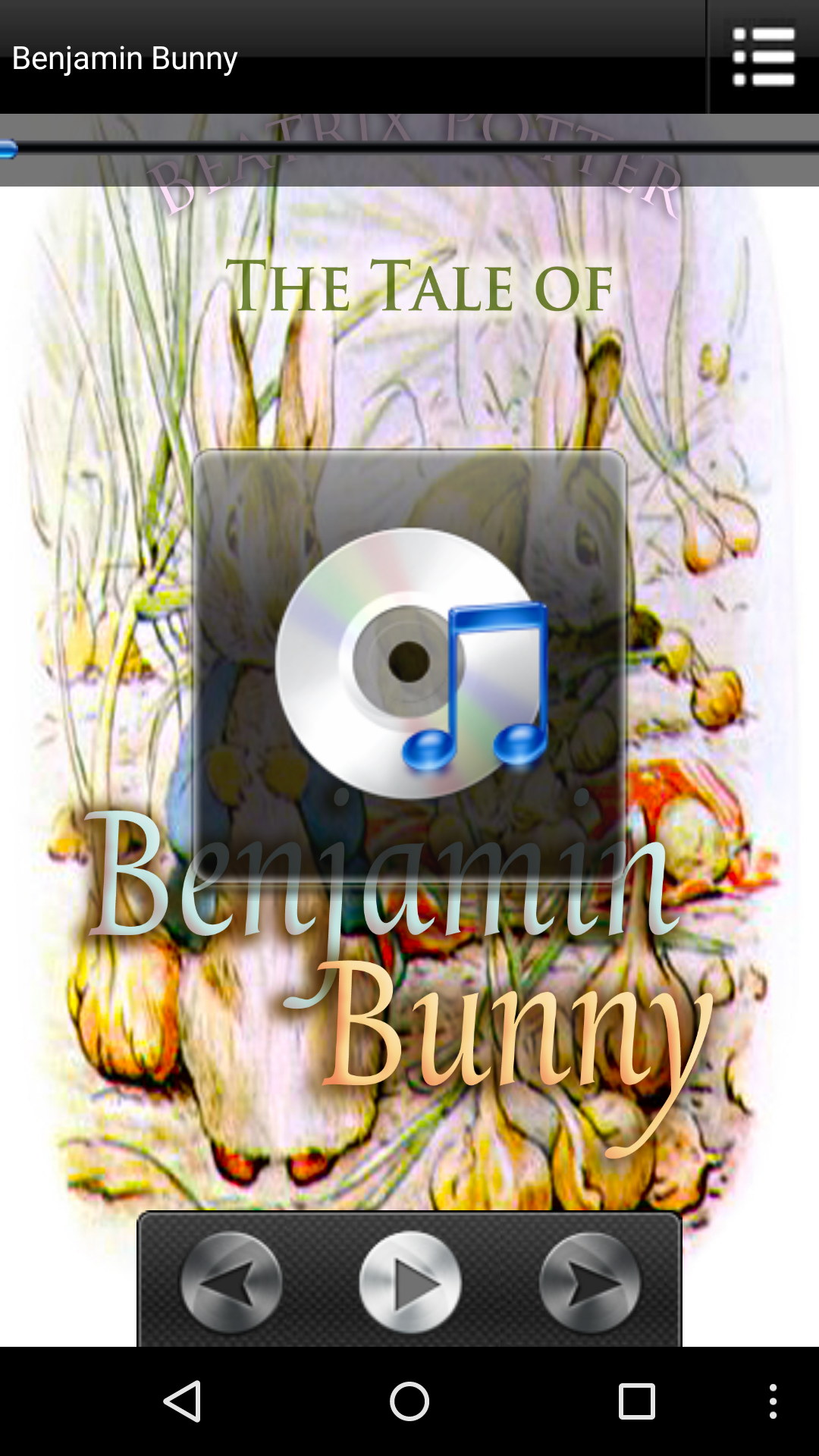 Android application Benjamin Bunny Audio Book screenshort