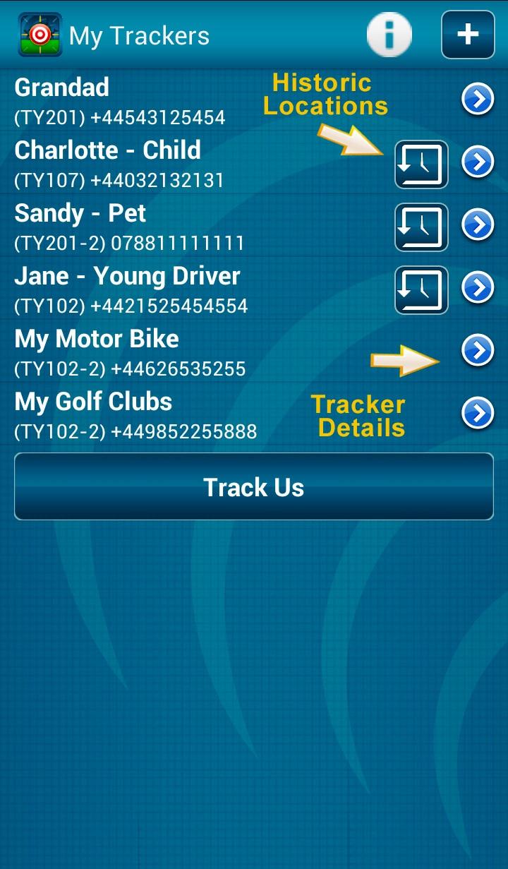 Android application Track Your GPS GSM Tracker screenshort
