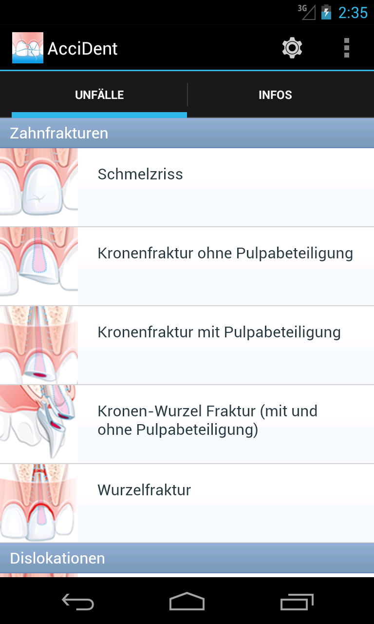 Android application AcciDent screenshort