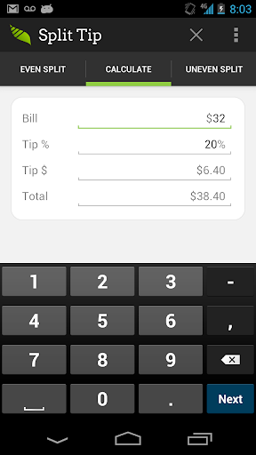 Split Tip - Tip Calculator