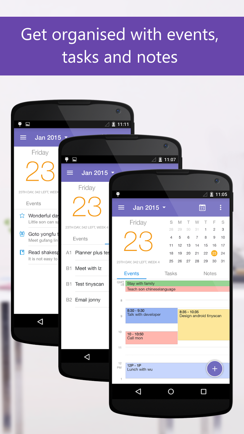 Planner Plus - Daily Schedule Screen 1