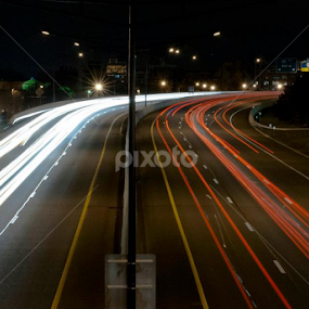 long exposition in a expressway by Enrique Santana Carballo - City,  Street & Park Night